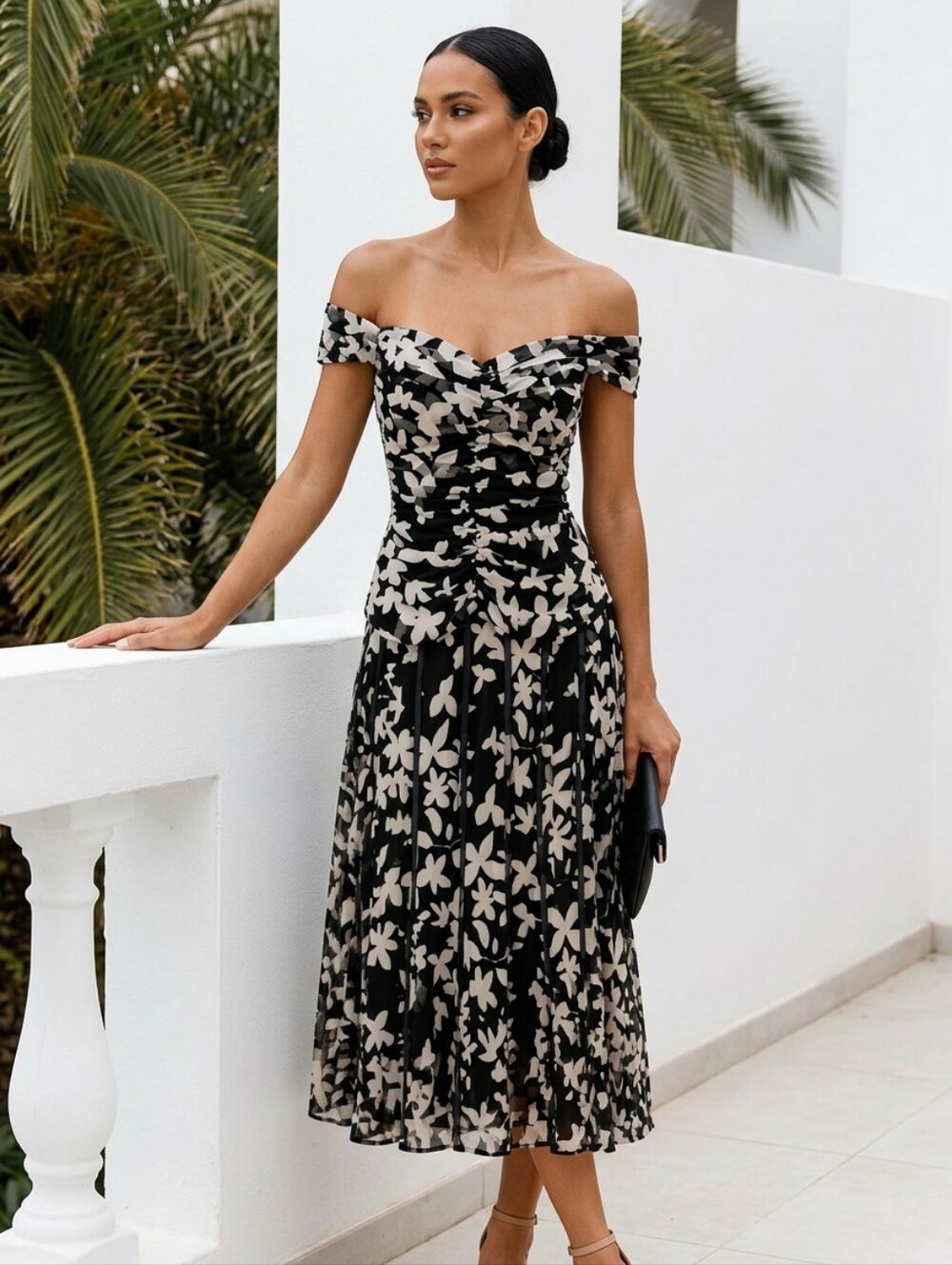 Vintage Joseph Ribkoff Trends 2-Piece Mesh Floral Evening Gown Set - Size 6